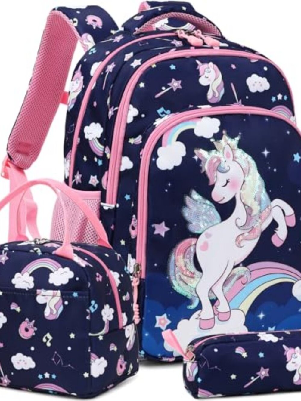 Girls Backpack for Elementary Kids School Bookbag Set Cute Unicorn Backpacks